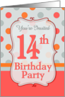 Polka-dotted Fun 14th Birthday Party Invitation card