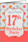 Polka-dotted Fun 17th Birthday Party Invitation card