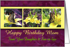 Mom Happy Birthday Butterflies from Daughter and Son-in-law card
