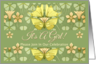 Baby Girl Shower Invitation - Butterfly Garden card