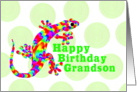 Grandson Happy Birthday Fantasy Salamander card