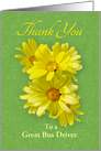Thank You Bus Driver - Golden Yellow Daisies card
