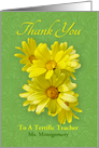 Thank You To Terrific Teacher, Natural Yellow Daisies card