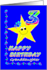 Third Birthday Star for Granddaughter card