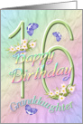 Granddaughter 16th Birthday Flowers and Butterflies card