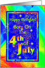 Born On the 4th of July Birthday Greeting card