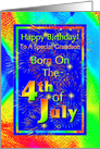 Grandson Born On the 4th of July Birthday Greeting card