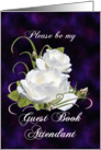 Wedding Guest Book Attendant Request with White Roses card