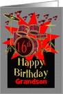 16th Birthday Grandson Musical Drum Beat card