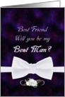 Best Friend, Will You Be My Best Man Elegant White Bow Tie card
