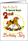2nd Birthday Rocking Horse Custom Text Party Invitation card