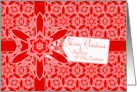 Red Lace Christmas for Brother and Partner card