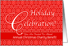 Red Lace Christmas Custom Charity Benefit Invitation card