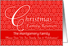Red Lace Custom Christmas Family Reunion Invitation card