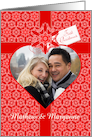 Red Lace First Christmas for Couple Photo Card
