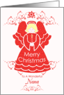 Merry Christmas Grandma, Angel in Red Lace card