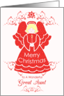 Merry Christmas Great Aunt, Angel in Red Lace card