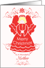 Merry Christmas Mother, Angel in Red Lace card