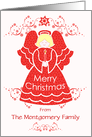 Custom Name Merry Christmas Angel From Family card
