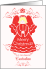 Merry Christmas Custodian, Angel in Red Lace card