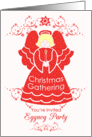 Red Lace Angel Christmas Eggnog Party Invitation card