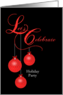 Custom Holiday Party Invitation, Red Lace Ornaments card