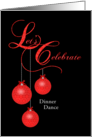 Custom Holiday Dinner Dance Invitation, Red Lace Ornaments card