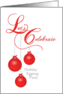 Custom Eggnog Party Invitation, Red Lace Ornaments card