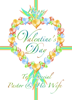 Pastor and Wife Valentine's Day Hearts card (1029349)