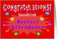 Congratulations Perfect School Attendance - Custom Card