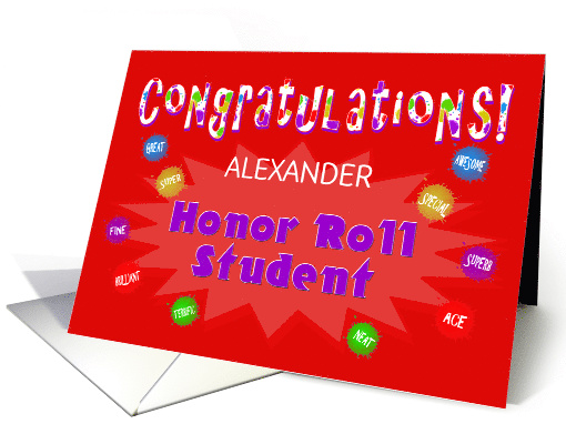 Congratulations Honor Roll Student - Custom card (1032575)