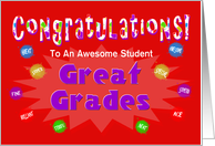 Congratulations, Great Grades - Custom Card