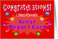 Congratulations, Great Report Card - Custom Name Card