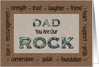 For Dad on Father’s Day From All of Us - You Are Our Rock card