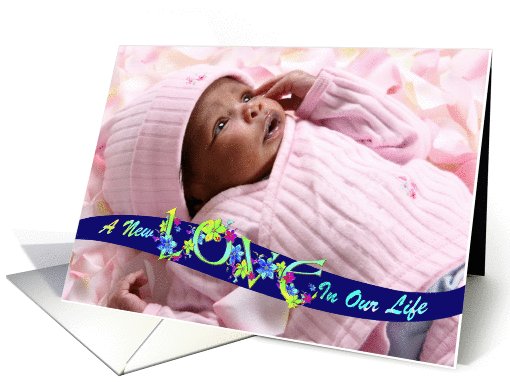 Birth Announcement Love Flowers Rainbow Custom Photo card (1047631)