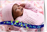 Birth Announcement Love Flowers Rainbow Custom Photo card