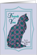 Nana Thank You Embellished Cat card