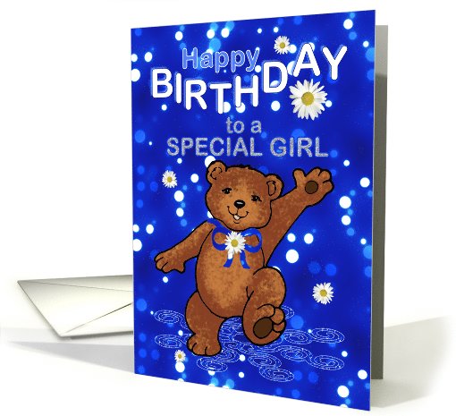 Happy Birthday Teddy Bear for Girl card (1060535)
