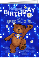 Happy Birthday Teddy Bear for Girl card