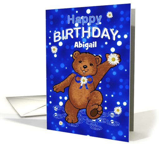 Birthday Dancing Teddy Bear for Abigail, Custom Name card (1061247)