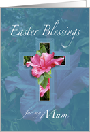 Easter Blessings For Mum, Pink Hibiscus Cross card