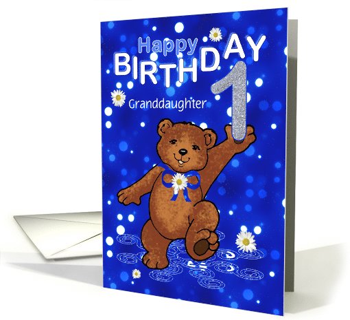 1st Birthday Dancing Bear for Granddaughter card (1061595)