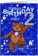 2nd Birthday Dancing Teddy Bear for Niece card