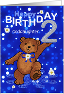 2nd Birthday Dancing Teddy Bear for Goddaughter card