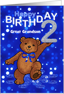 2nd Birthday Dancing Teddy Bear for Great Grandson card