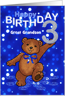 3rd Birthday Dancing Teddy Bear for Great Grandson card