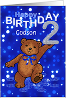 2nd Birthday Dancing Teddy Bear for Godson card