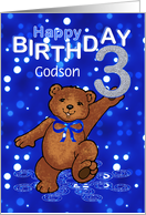 3rd Birthday Dancing Teddy Bear for Godson card