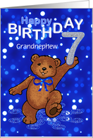 7th Birthday Dancing Teddy Bear for Grandnephew card