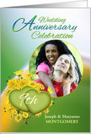 9th Anniversary Party Invitation Yellow Flowers, Custom Photo card